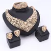 New Exquisite Dubai Jewelry Set Luxury Gold Plated Crystal Big Necklace Nigerian Wedding Costume African Beads Jewelry Set