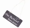 Ahşap Mini Blackboard Küçük Asılı Kara Tahta Mesaj Memo Not Kurulu WordPad ile Dize Düğün Parti Dekorasyon