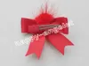 10st Hi-Q 2.5 "Girl Hair Bows Clips med päls hantverk Pompon Headwear Pom Pom Lovely Pompoms med elastiska tillbehör hårpins gr103