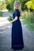 2020 Long Purple Navy Blue Country Bridesmaid Dresses spetschiffon Sexig öppen baksida strand brudtärnor klänning billiga festklänningar för WE6098471