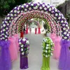 Pas cher bricolage décoration de mariage accessoires simulation soie fleurs rose mariage arc mariage fleur artificielle route LED fleurs