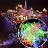 Kerstmis licht 10m 20m 9 kleuren waterdichte led vakantie string licht 100led 200led bruiloft festival fonkelende decoratie lamp US EU plug