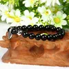 Energia dos homens Moda Jóias Micro Âncora Pavimentada Shied Cz Pulseira com 8mm Natural Black Onyx Pedra Beads Pulseiras Para O Presente