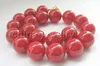 18 "20mm Red Coral Color South Sea Shell Pearl Naszyjnik-Złoto Zapięcie