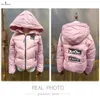 Vente en gros- Pinky Is Black Winter Jacket Femmes Coton Veste Courte 2017 Nouveau Rembourré Slim À Capuche Chaud Parkas Manteau Femme Automne Survêtement