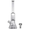 Newest Brand New Glass Bongs Dab Rigs Straight beaker with four inside percolator water pipe with 18 mm joint