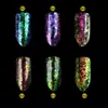 0,2 g 6Color / set Nail Art Chameleon Spegel Glitter Pulver Krom Pigment Glitters Nailart Decorations