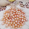 Hög kvalitet 6-7mm ovala pärlor frö pärlor 3colors vit rosa lila lösa sötvattenspärlor för smycken gör leveranser billiga grossist
