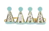 10 pz / lotto fasce per bambini a forma di cono corona Hairband Bambini glitter forniture per feste di compleanno principessa tiara cappello boutique accessori per capelli KHA486