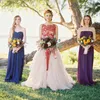 Designer Red Petal Powers Appliques Garden Wedding Dresses A Line Jewel Neck Sexy Backless Boho Bridal Gowns Vestidos