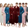Wholesale- One Sale Super Soft Women Men Winter Long Warm Bath Robe Lovers Kimono Bathrobe Dressing Gown Bride Wedding Bridesmaid Robes New