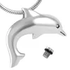 Ijd8400 blank söt delfin rostfritt stål kremering hänge halsband minne aska minnessak urn halsband