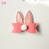 20pcs Cartoon Rabbit Ear Hair Bow Prince Baby Girl Hair Clips Bows Hairpin with Soft Ball Kids Cute Animals Hair Barrettes Pink276315p