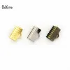 BoYuTe 200pcs 7 Sizes Ribbon Cord End Clamps Cap Crimps Beads Clips, Buckle, Fasteners, Clasp Diy Jewelry Findings components