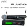 J3572596MhzL4638662MhzR5800820Mhz UHF PRO SISTEMA DE MICROFONE SEM FIO SLX24BETA58 Microfone portátil para palco DJ3330166