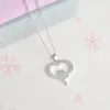 925 Silver Plating Heart Paw Print Necklace Pet Memorial Personality Cat Dog Lovers Necklace Jewelry Wholesale