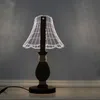 Lampada da tavolo in legno fatta a mano con luce notturna 3D LED in acrilico trasparente per la decorazione degli occhi regali creativi tridimensionali visivi