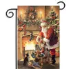 Julträdgårdsflaggor Santa Festival Decor Holiday Party Decoration Banner Ornament inomhus utomhus Pennon Courtyard hängande flag2814172