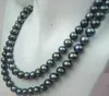 8-9MM + TAHITIAN BLACK PEARL NECKLACE 34" YYX1