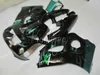 Motorcycle Fairing Kit para Suzuki GSXR600 96 97 98 99 Green Flames Feedings Black Set GSXR750 1996-1999 OI04