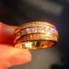 Modische Ringe aus 10-karätigem Gelbgold mit quadratischem Zirkonia-Edelstein im Prinzessschliff, Ehering-Schmuck für Männer und Frauen