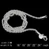 Partihandel Pris 16-24 tum 3 mm Twisted Chains halsband 925 Sterling Sivler Smycken Fina Silver Halsband för hängen G205