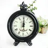 Crafts Vintage Wooden Round Oval Clock Fashion Home Living Room Bedroom Decor 8 Color Table Clock Free Shipping WX942