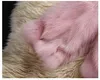 新しい冬のファッションの女性のフル毛皮本物の天然キツネの毛皮の七分袖 o ネックグラデーションカラー暖かい肥厚ショートファーコート casacos SMLXL