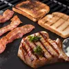 Wielokrotnego użytku Grill Grill Mat Pad Sheet Plate Portable Easy Clean Nonstick Bakewware Narzędzie do gotowania 40 * 33cm Akcesoria do grillowania