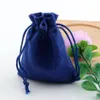 50pcs Linen Fabric Drawstring bags Candy Jewelry Gift Pouches Burlap Gift Jute bags 7x9cm / 10x14cm /13x18cm / 15x20cm ( blue )