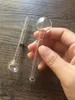 2pcs/lot Cheap Thick 10cm clear hand tobacco pipes Pyrex Glass smoking oil burner smoke pipe glass tube glass oil nail pipes