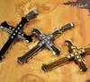 Crucifixo Cruz Pingente de Colar 18 K / Rose Gold / Black Gun Banhado / Aço Inoxidável Moda Jóias Religiosas para As Mulheres / Homens Colar De Fé