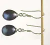 10Pairs / lot mode smycken svart pärla örhängen silver krok dangle ljuskrona för gåva hantverk örhänge c05
