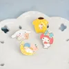 Alfinetes de esmalte My Melody colarinho chapéu broche de lapela para mulheres e meninas coelhinha cachorrinho joias fofas