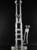 후카 트리플 벨 커버 퍼크 봉 유리 수도관 스트레이트 봉 17.5인치 높이 5mm 두께 흡연용