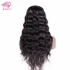 Brasilianska mänskliga Virgin Hair Wigs Vågig stil Hårprodukt Naturlig Svart Färg 130% Desnity Lace Front Full Lace Paryk
