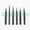 0.8mm / 1.6mm 6 1 Siyah ESD Cımbız Seti antistatik içinde Paslanmaz Çelik Cımbız Makası ESD 10 11 12 13 14 15 Cımbız Seti 30set / lot