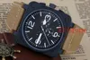 New Men039s Watches Automatic Mechanicl rostfritt stålklocka Bell Aviation Limited Edition Dive Black Rubber Silver Blue Wrist8287209