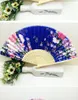 7" Cheap Folding Silk Cloth Fan Wedding Party Favor Crafts Adult Women Floral Hand Fans 20 pcs/lot Free shipping