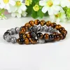 Wholesale 10pcs/lot 8mm A Grade Yellow Tiger Eye Stone Beads With Alloy Bull Bracelet Men&Women Matador Charm Bracelets