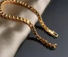 2017 Moda Klasyczne Mężczyźni Kobieta Plated 18k Gold Bransoletka 4mm * 8 cali Square Box Bransoletka 10 sztuk / partia