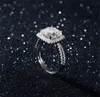 ギャラクシーブランド100％925スターリングシルバーエンゲージリング2-In-1新トレンディジュエリー3女性のためのカラットCZ Diamantの結婚指輪