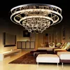 Moderne luxe royale stijl, briljante grote ronde K9 Crystal roestvrij stalen led kroonluchters plafondlampje, Dia60cm, Dia80cm llfa