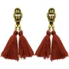 idealway 6 Colors Bohemian Fashion Gold Plated Thread Tassel Chain Dangle Long Earrings For Women Jewelry