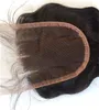 Mongolisk kroppsvåg mänsklig hår spetsstängning med babyhår naturligt svart 8-22 tum ingen utgjutning g-easy