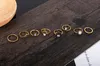 8 pçs / set Vintage Midi Anéis Coroa Branco gem Bronze latão Knuckle Anel Étnico Esculpido Boho Midi Anéis de Dedo Para menwomen Moda Jóias