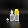 100 Stück 5 ml LDPE-Kunststoff-Tropfflaschen mit kindersicheren, sicheren Verschlüssen und Spitzen. Quetschbare Flasche für Dampf mit kurzem Nippel