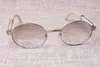 Occhiali da sole rotondi occhiali da corno di bestiame 7550178 gamba dritta naturale corni neri uomini e donne occhiali da sole occhiali glasse size 552351