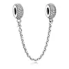 Fina smycken autentiska 925 sterling silver pärla passform pandora charm bana inspiration kristall säkerhetskedja pärlor pärlor