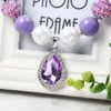 Gratis frakt Hot New Amulet Teardrop Amethyst Necklace Chunky Bubblegum Pärla för barn Toddler Klä upp HJ103